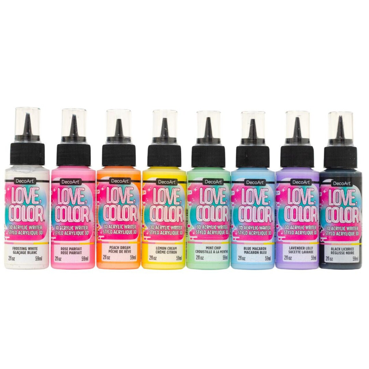 Love Color 3D Acrylic Writer Paint Set – 8pc Fine Detail & Dimensional Paints for Crafts